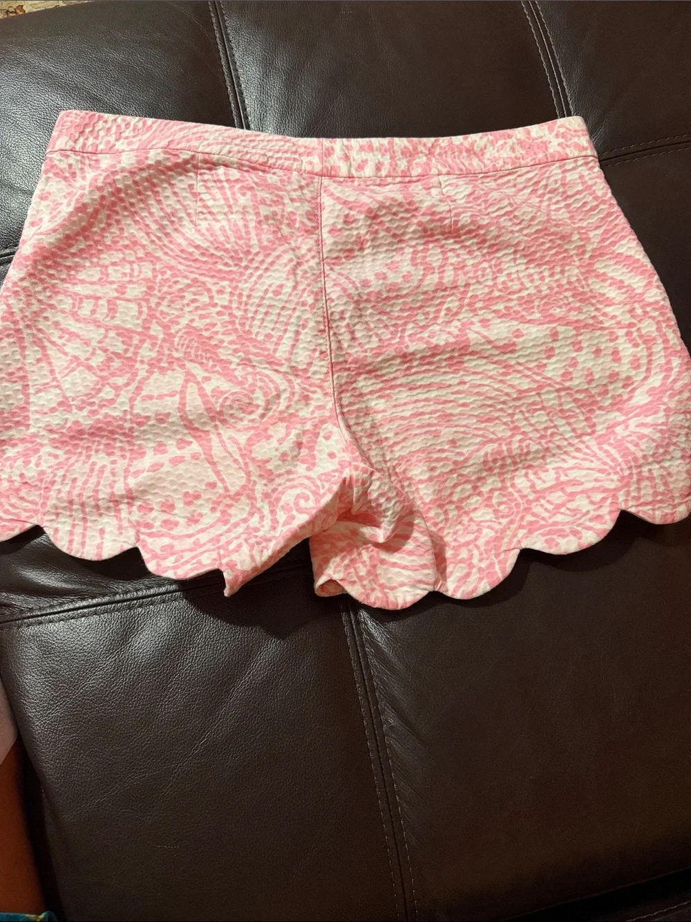 Lilly Pulitzer Pink Scallop-Hem High Waist Shorts